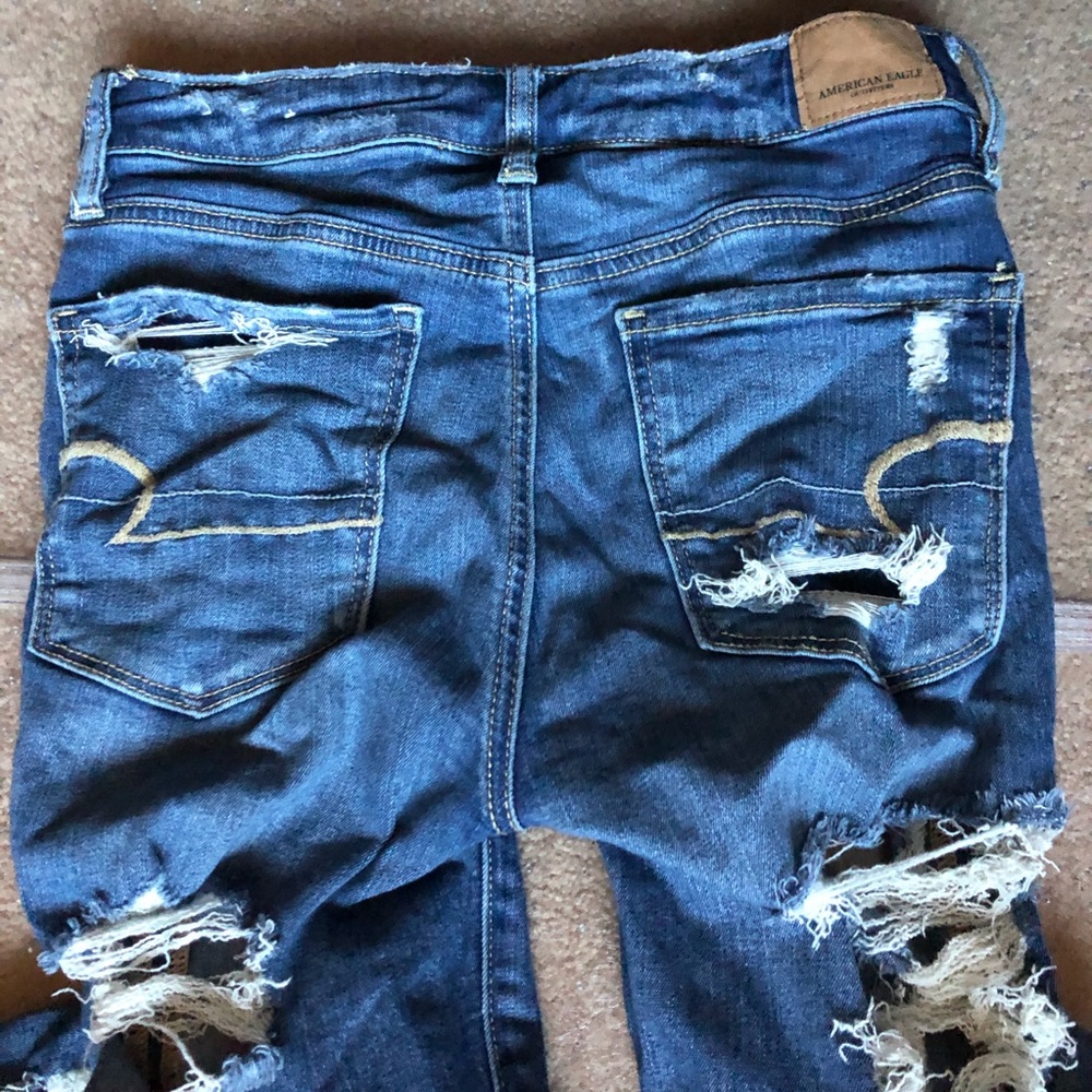 AE Super High Rise Jeans - Heavily Distressed - Picture 5 of 7